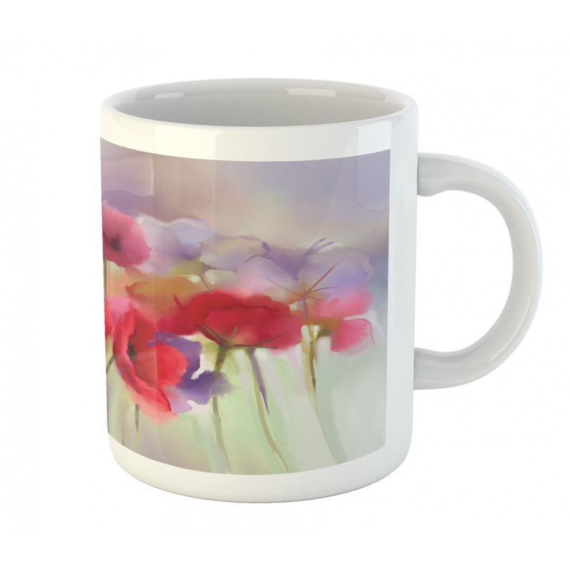 Grande tasse à café fleurie