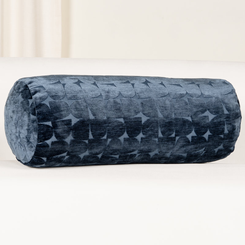 Gumdrop Velvet Accent Pillow, Blue, Polyester, Bolster 21"H x 8"W