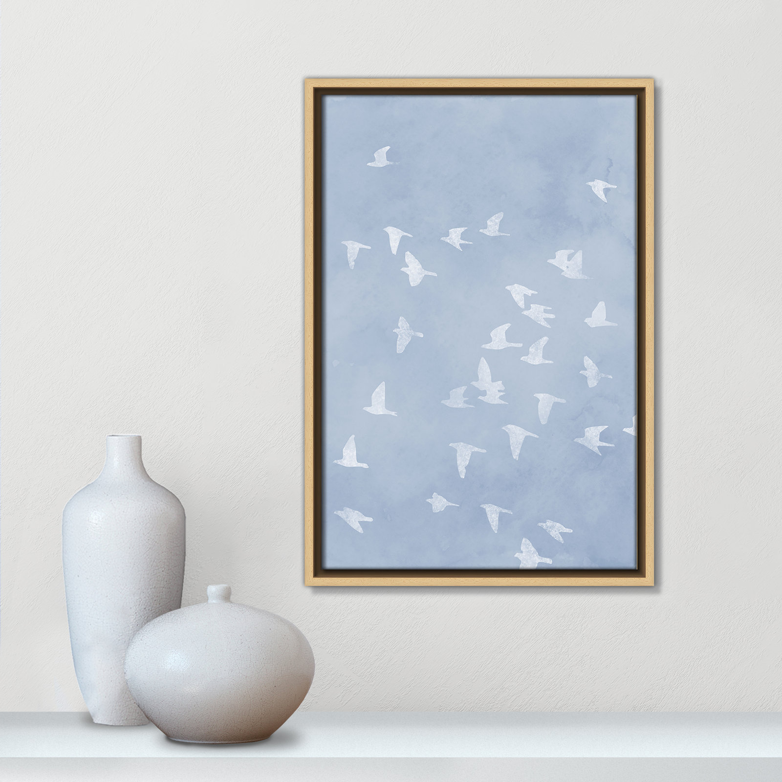 Flying Friends Print by Marcus Prime, 13.5'' W x 19.5'' H, Natural Floater