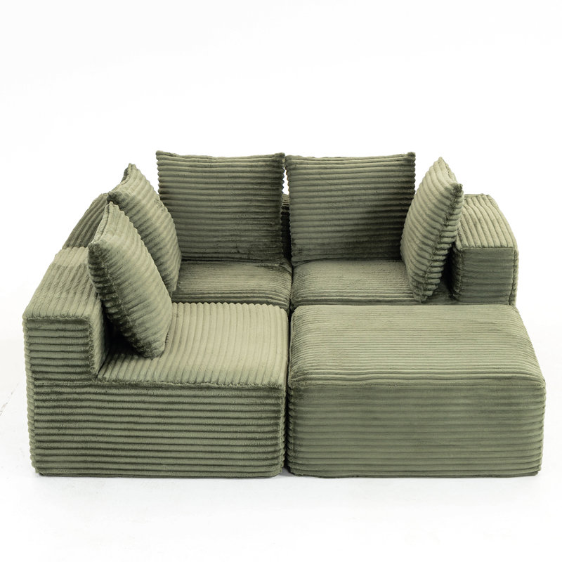 Compressed Sofa Magic Cube Sofa Sectional, Green