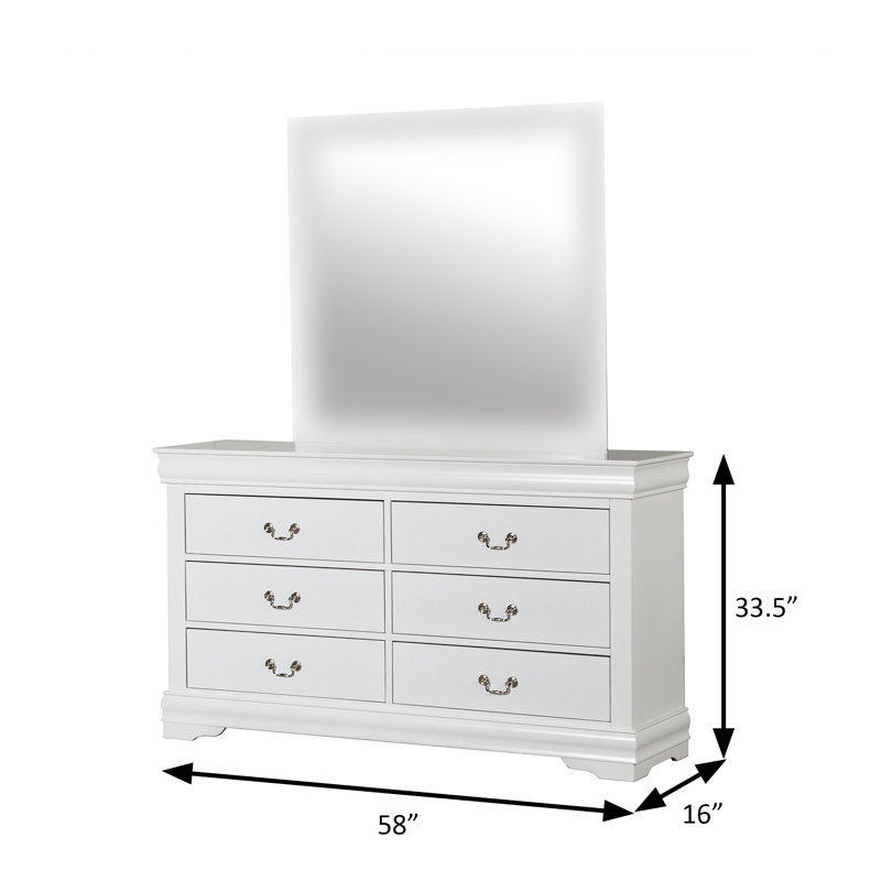 Commode transitionnelle l 58 po, blanc, Blanc