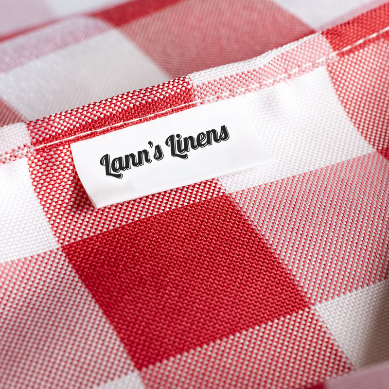 Rectangular Checkered Tablecloth, 102" x 60", Red/White