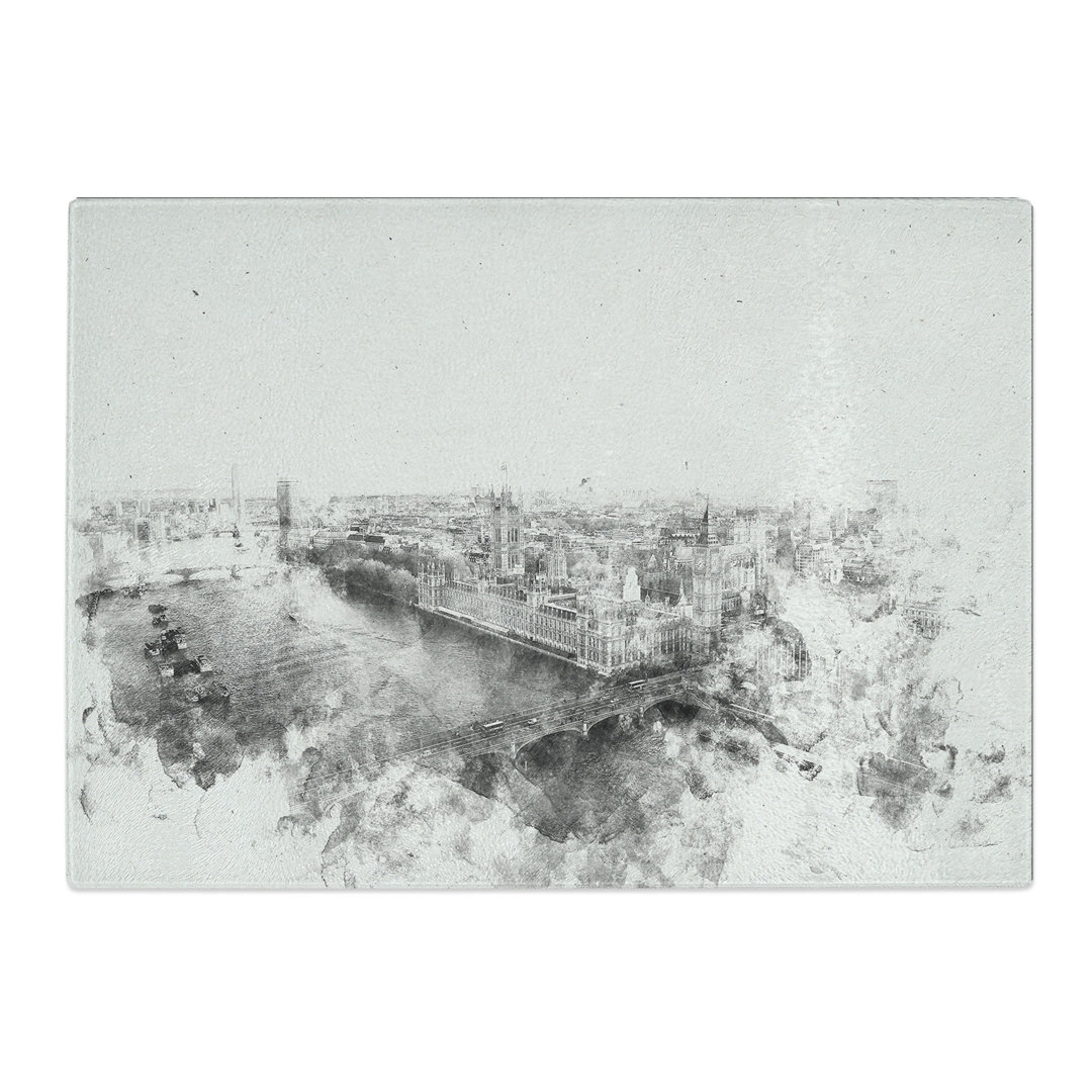 Tempered Glass London City Skyline Chopping Board