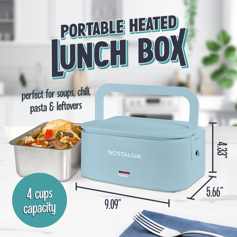 Nostalgie 32 oz Boîte à lunch portable et chauffée, Bleu