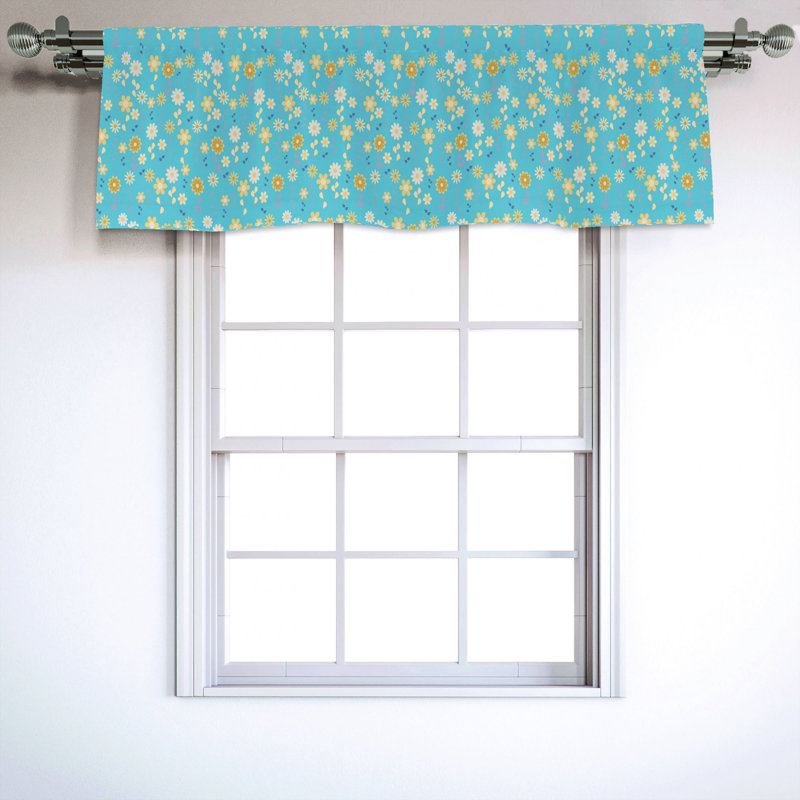 Sateen Floral Ruffled Window Valance