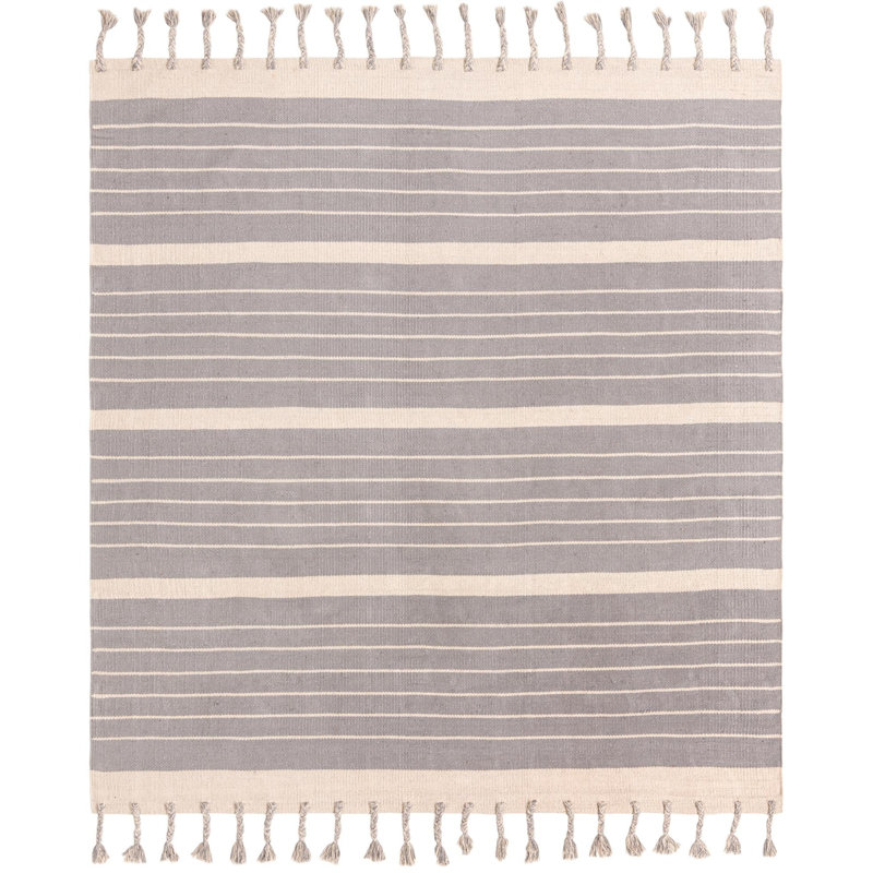 Yellville Cotton Striped Indoor Rug, Square 7'1"