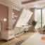 Lit escamotable vertical avec bureau et armoire escamotable Hampton