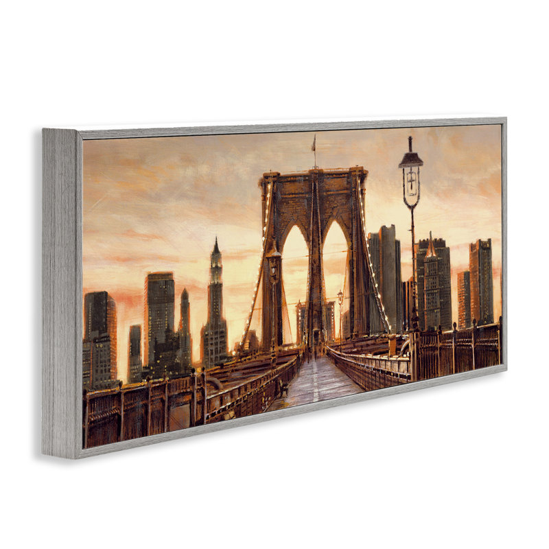 «City Bridge View», art de la giclée encadrée par Matthew Daniels, Estampe numérique Farmhouse, H 10 po x l 24 po