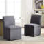 2 chaises de cuisine pivotantes avec fonction de rangement pratique. Confortable pour une utilisation quotidienne. Mousse haute densité. Gris foncé Bois massif à 360 degrés de 2 usages différents. Zone cachée. Revêtement en lin.-151415237