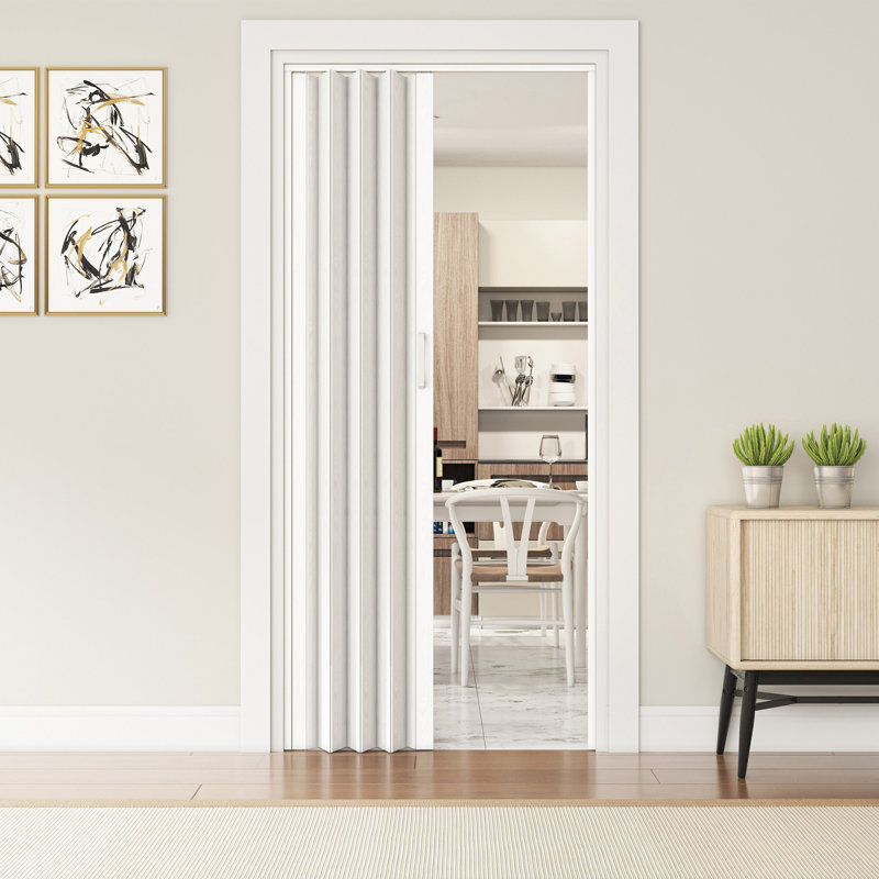 Portes accordéon robustes à double paroi pliables, H 80 po x l 36 po x P 1,2 po, Chêne blanc