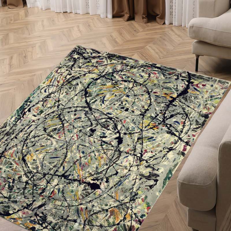 Non Woven Thin Printed Rug with Ornate Floral Design for Stylish Home Decor Enhancement, Runner 3'3" x 9'2"