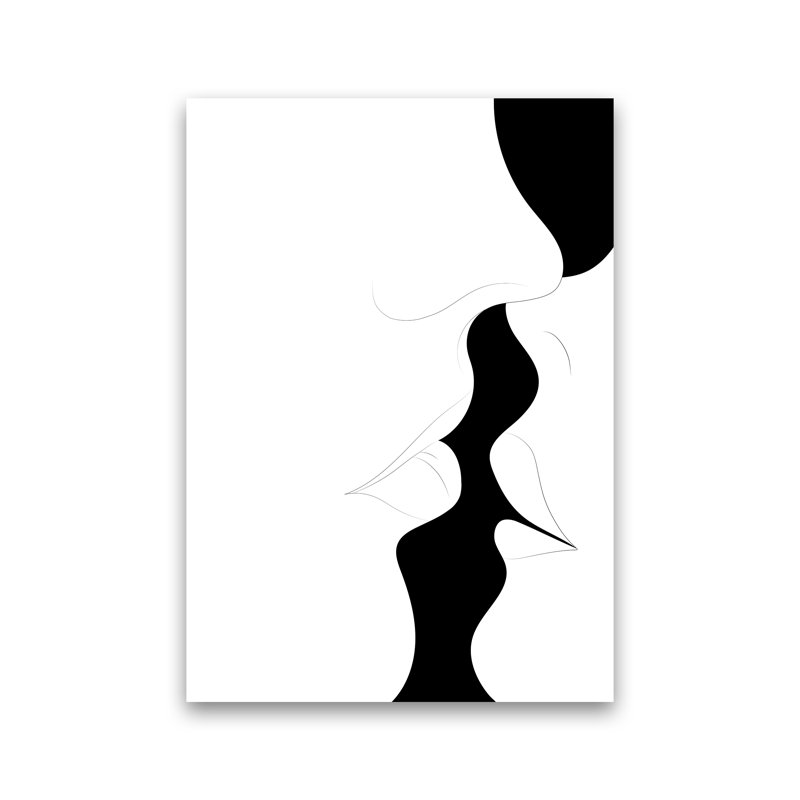 Just A Little Kiss White - Print, 84.01cm H x 59.4cm W x 3cm D, No Framed