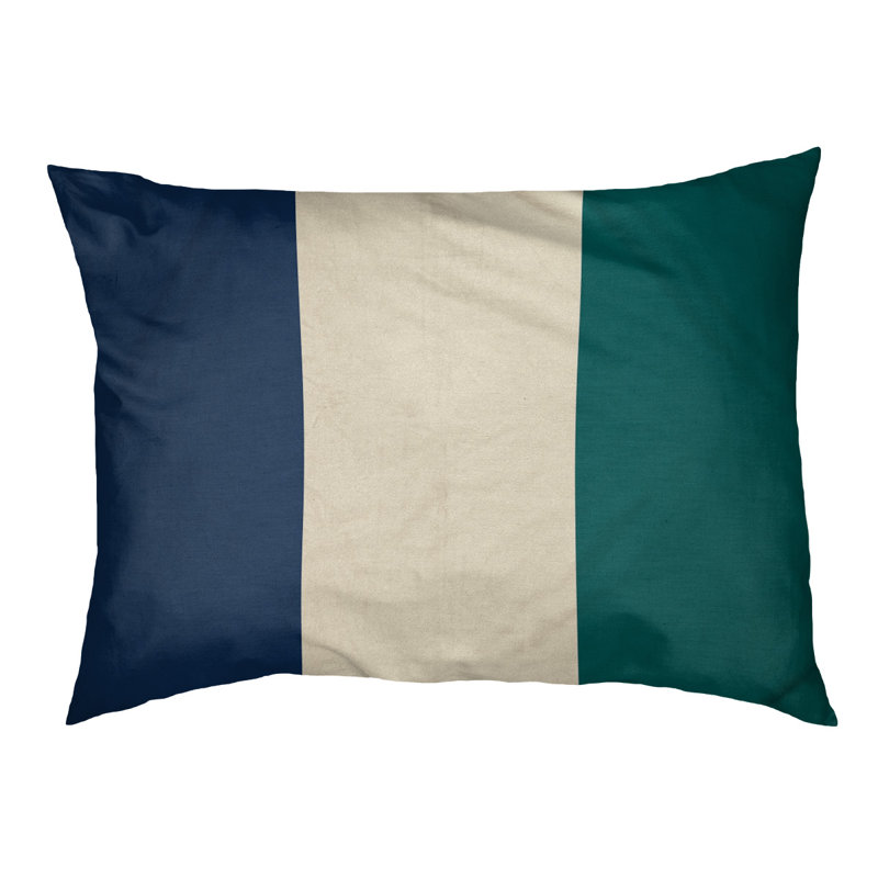 Coussin extérieur Phoenix, Très grand (l 50 po x P 40 po x H 17 po), Bleu marine / crème / vert nord-ouest