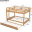 Lit superposé en bois de taille grand avec lit gigogne escamotable, matériau en pin, maximise l'espace de la chambre à coucher, fabrication de lattes solides, peu encombrant pour des garde-corps limités-1905658316