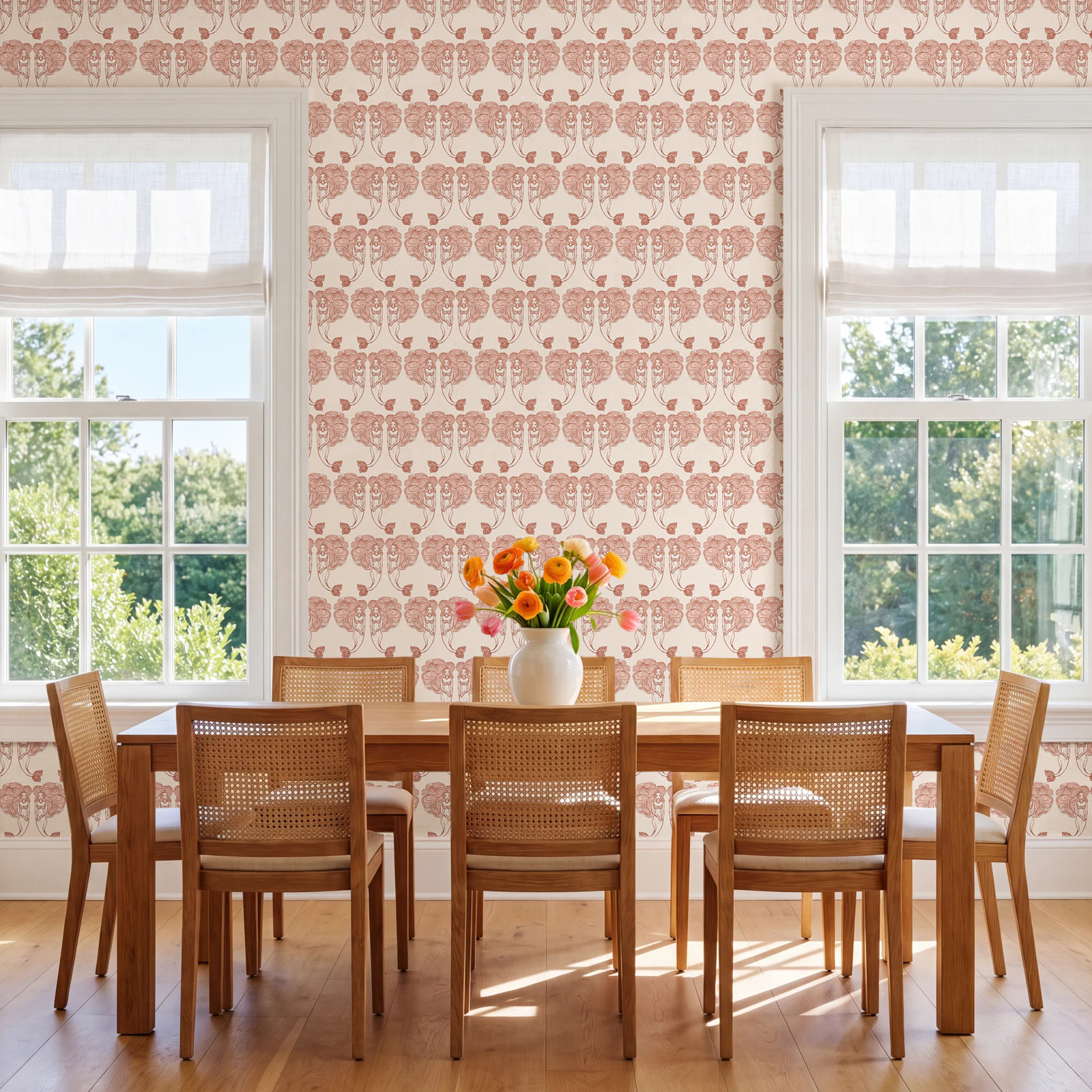 Kendall Self-Adhesive Wallpaper Roll, Coral