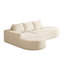 Canapé modulaire rembourré en L 3 places en L avec tissu haute résilience, bords arrondis, coussins décoratifs, siège confortable pour le salon, combinaison, beige, coussins,-1729310276-1729310297