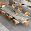 Grande table de salle à manger extensible moderne 78,74 "à 110,24" en pierre frittée moderne avec base en acier au carbone noir-1737393814