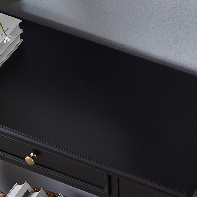 Console rétro en bois massif noir, 39.37, A