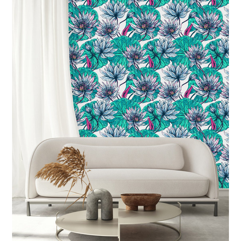 Water Lily Wallpaper Floral Tile