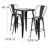 Toquerville Square Metal Indoor-Outdoor Bar Table Set with 2 Stools with Backs-1064872368