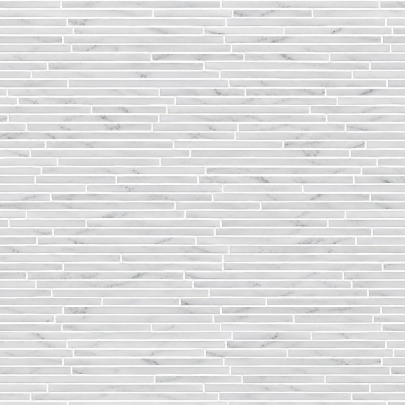 Marbre Alba 3 x 12 blanc, Mosaïque de cascade