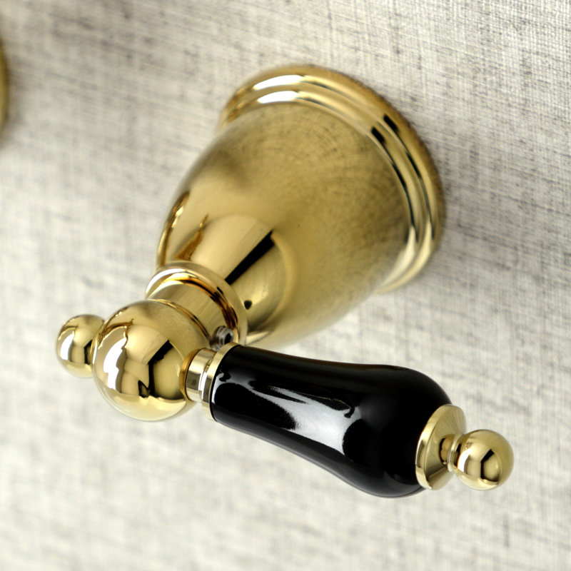 Kingston Brass Duchess Two-Handle Wall Mount Bathroom Faucet, Polished Brass