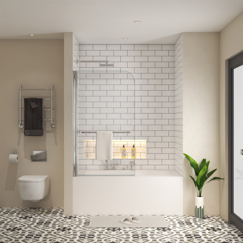 Pare-baignoire pivotant pour baignoire, Chrome chrome