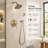 Vintage Shower System Round Rain Shower Head with Handheld Shower Classic Curved Shower Arm-74860094