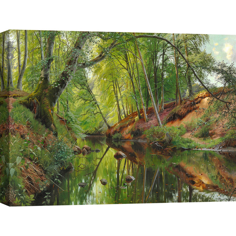 A Stream In The Forest by Peder Mørk Mønsted - Wrapped Canvas Art Prints, 70cm H x 100cm W x 4cm D