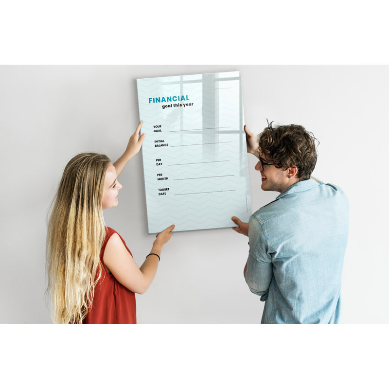 Magnetic Memo Board Whiteboard - 60 x 90 cm - With Marker and Magnets - Finance planner