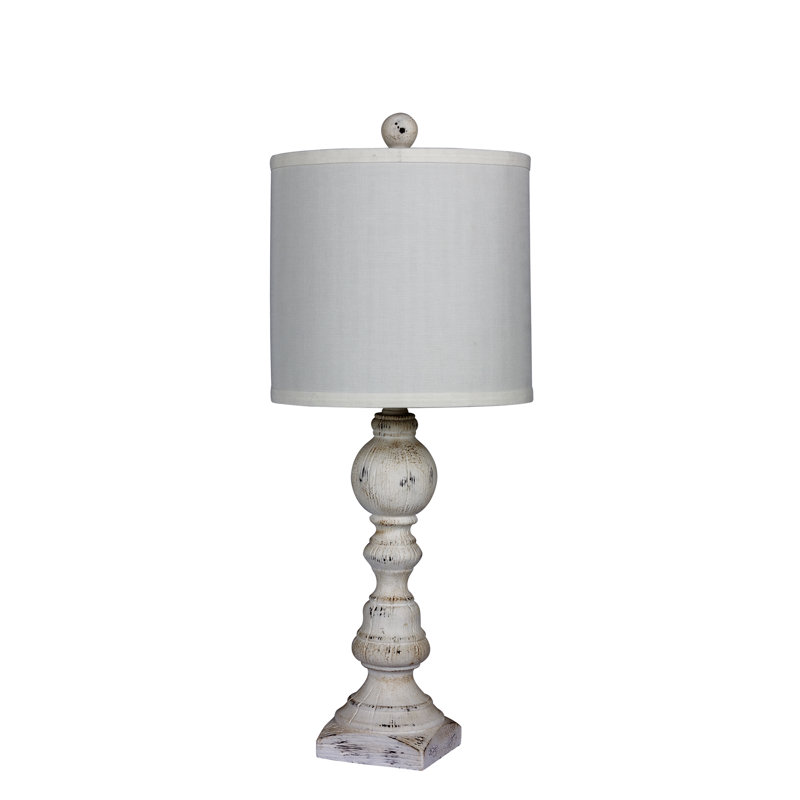 Lampe de table 26 po Mathieu, blanc, blanc