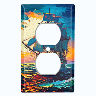 Plaque murale rustique à 1 prise pour bateau Rustic Sea Ship Boat