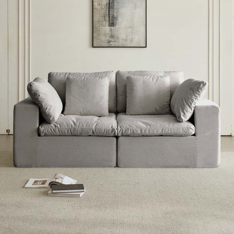 Canapé modulaire Boneless, Gris clair