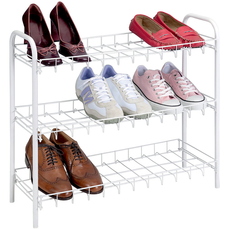 9 Pair Flip Down Shoe Storage, White