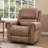 Caleb 38'' Wide Overstuffed Classic Vegan Leather Recliner Chair with Nailhead Trim-2143708993
