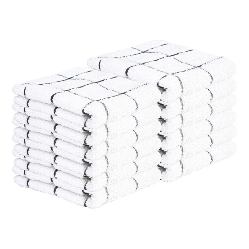 Torchon 100% coton 12 x 12 (paquet de 12) Cook's Linen, Noir, noir, noir, noir