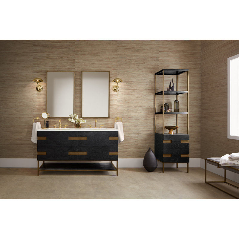 Meuble-lavabo Craft Series, H 32,88 po x l 23 po x P 22,5 po, chêne noir mat, sans comptoir de meuble-lavabo