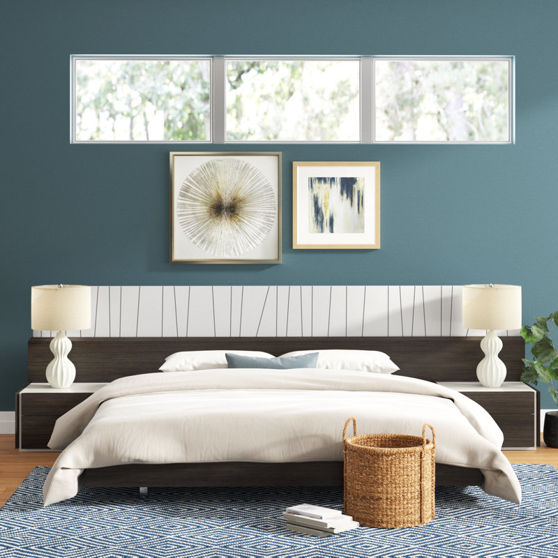 Mcgruder Panel Bed, King, Wenge/Light Gray