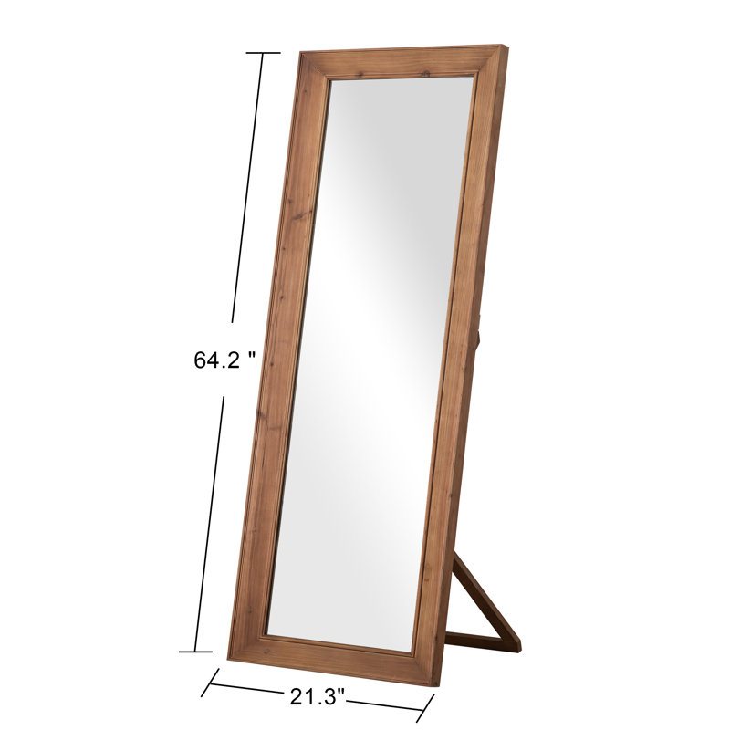 Miroir pleine grandeur en bois massif, Brun