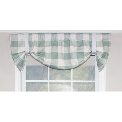 Hallman Cotton Blend Checkered Tie-Up Window Valance