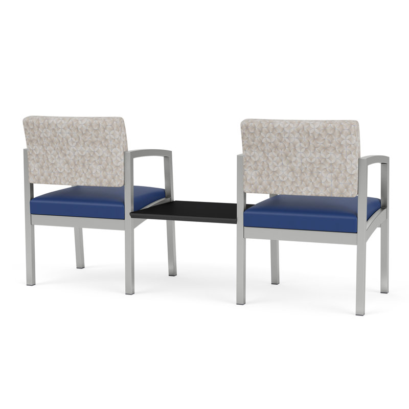 Structure tandem 2 places avec table centrale en acier Lenox, Argent, Midnight Black