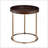 Genoa Round Tray Table With Metal Frame, Espresso