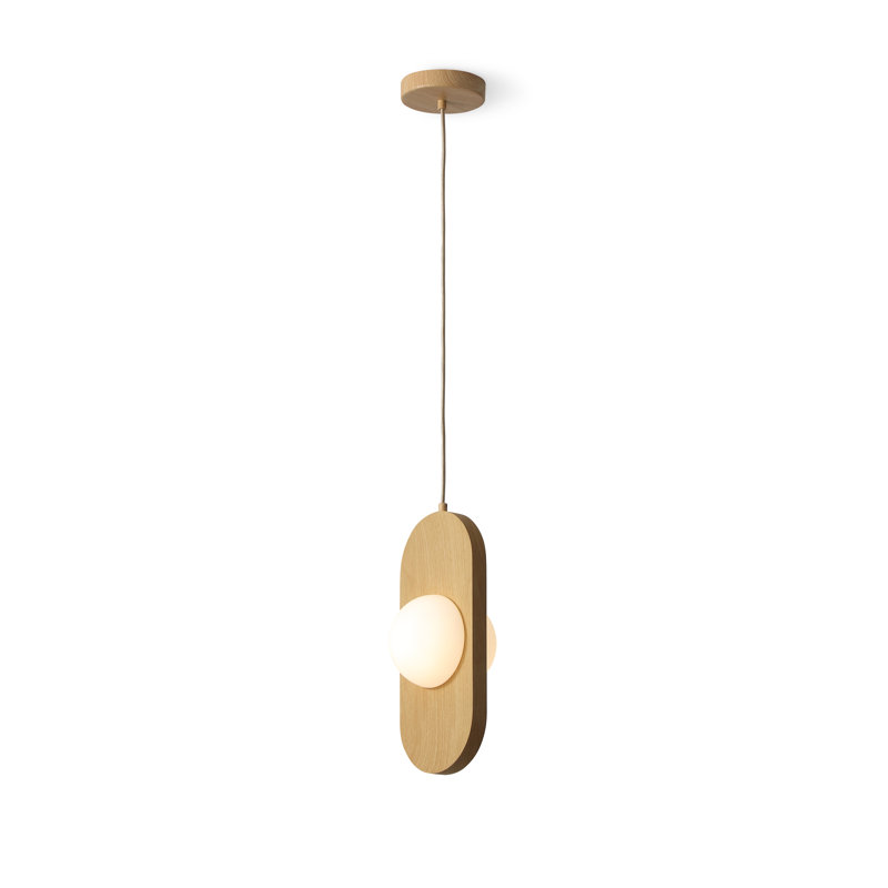 Orbita - Light Wood Grain LED Single Pendant, 2