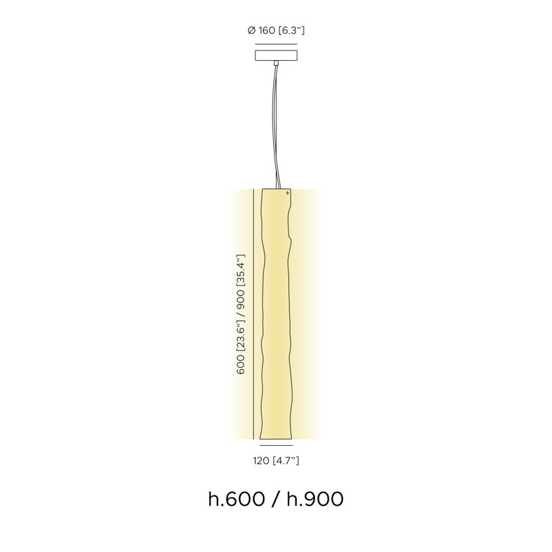 Baggy Vertical Suspension Lamp, 25.2 W