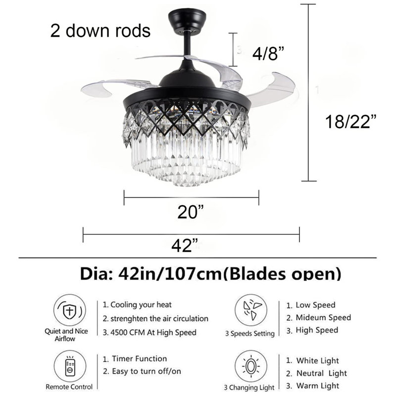 Crayson 42'' Ceiling Fan with LED Lights