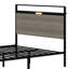 Base de lit plateforme avec tête de lit à DEL avec rangement et 2 USB, grand rangement sous le lit
