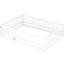 Lit double de plancher blanc pour construction en pin avec clôture et structure en bois de taille de porte
