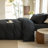 DONEUS Striped Duvet Cover Set 100% Washed Cotton Linen Like Soft Feelling Breathable Bedding-113054927-118101062