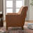 29.5'' W Top-Grain Genuine Leather Upholstered Armchair-1233655011