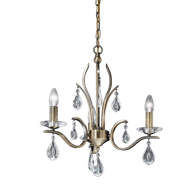 3 - Light Candle Style Chandelier, Bronze